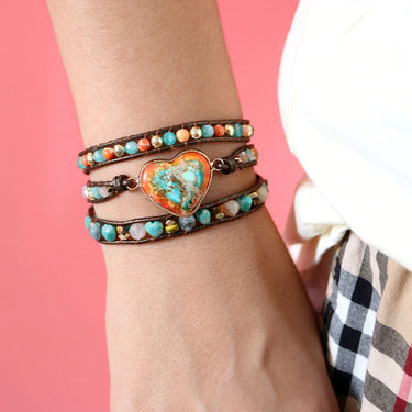 Deep Eyes Love Jasper Wrap Bracelet-Your Soul Place